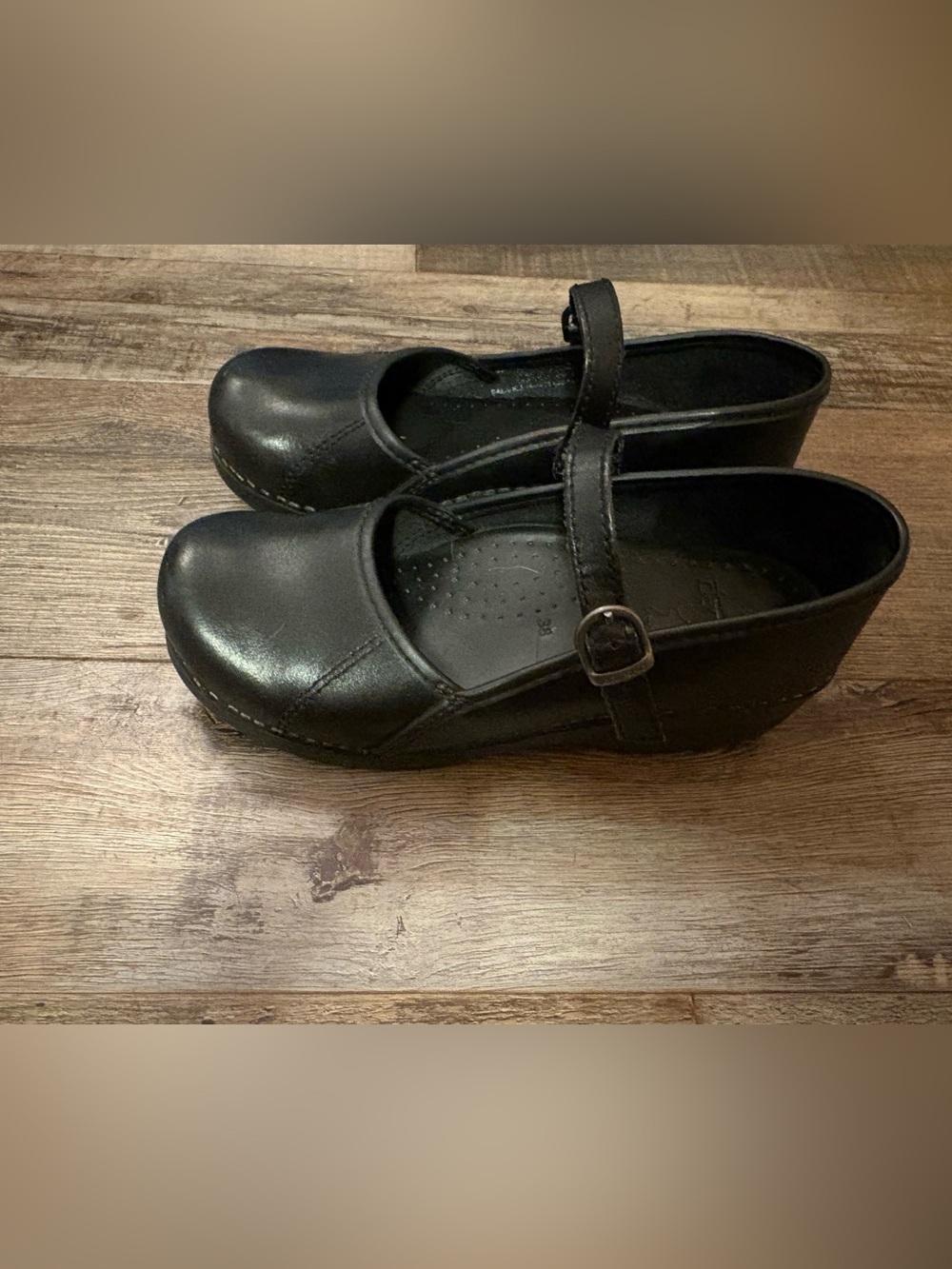 Dansko Black Mary Jane Clogs Size 38
